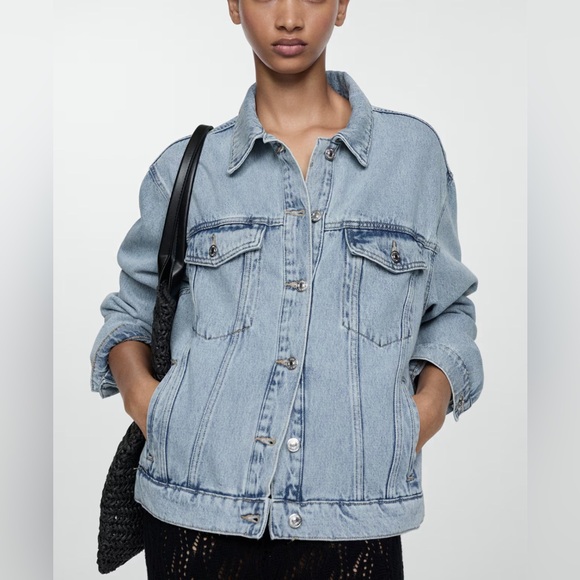Mango Oversized Denim Jacket - Picture 1 of 3